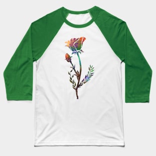 Poppie Flower Baseball T-Shirt